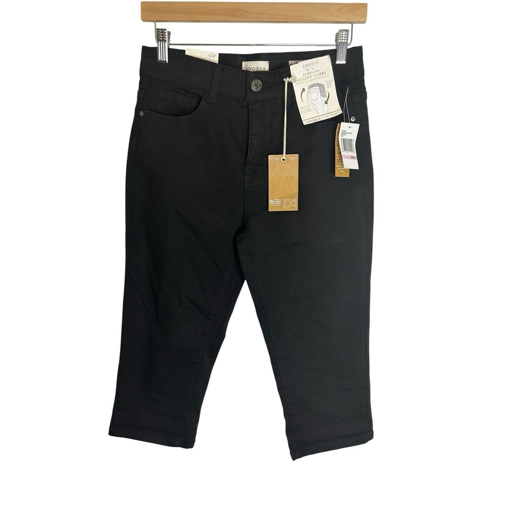 Angels Slim Capri Jeans Size 6 Black Everluxe Sculpt Stretch Denim NWT